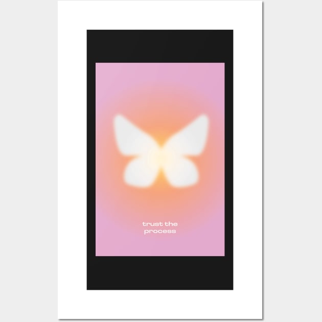 Trust the Process Butterfly Aura Wall Art by mystikwhale